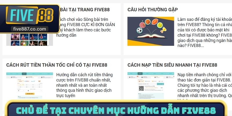 Chủ đề tại chuyên mục hướng dẫn FIVE88