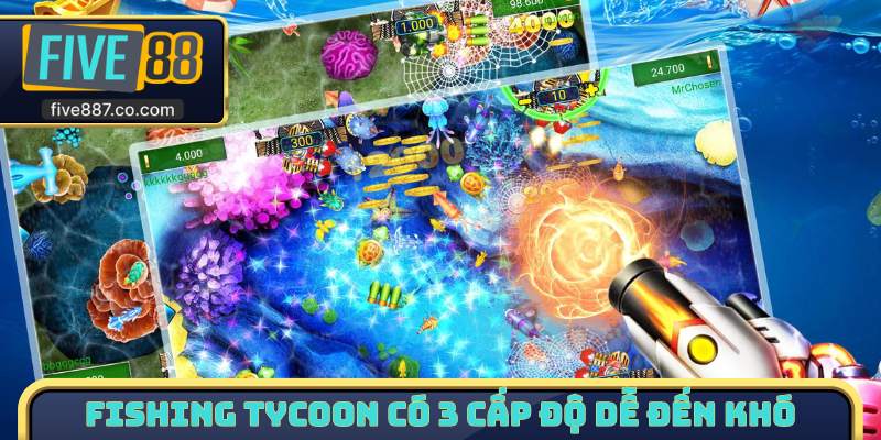 Fishing Tycoon có 3 cấp độ dễ đến khó