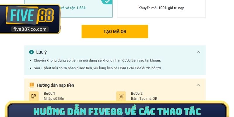 Hướng dẫn FIVE88 về các thao tác